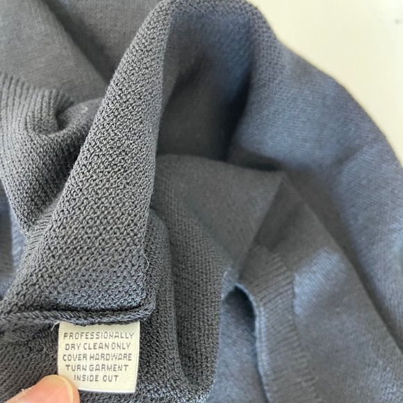 St John Evening Marie Gray Dress Maxi Santana Knit Sleeveless Gold Size 6 - Picture 13 of 16